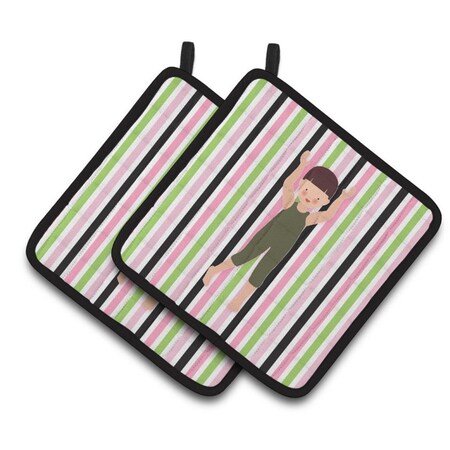 Carolines Treasures Dancer Arms Up Bikatard Pair of Pot Holders BB5179PTHD